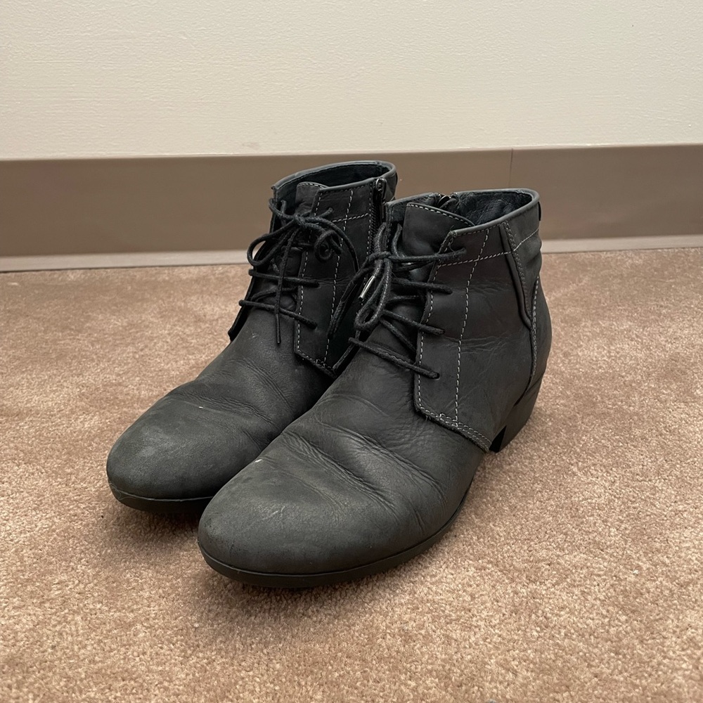 Wolky Lace Up Black Booties